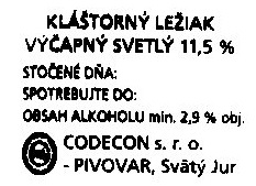 Klastorny leziak vycapny svetly 11,5% 4