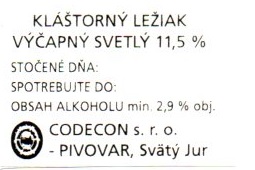 Klastorny leziak vycapny svetly 11,5% 2