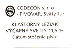 Klastorny leziak vycapny svetly 11,5% 6 