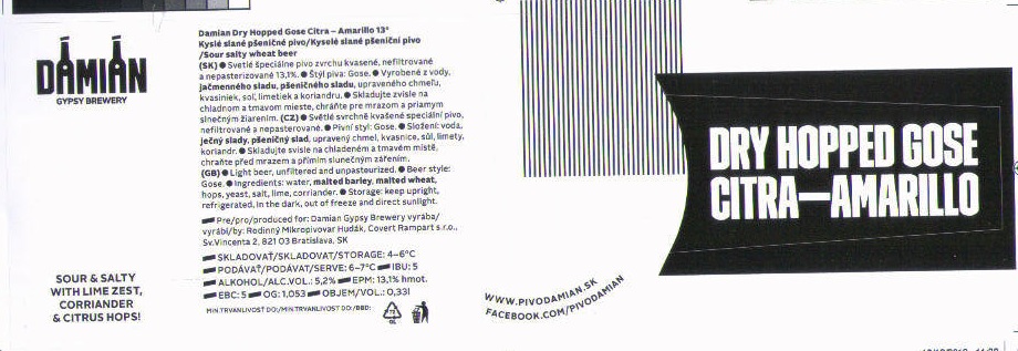 Dry Hopped Gose Citra-Amarillo